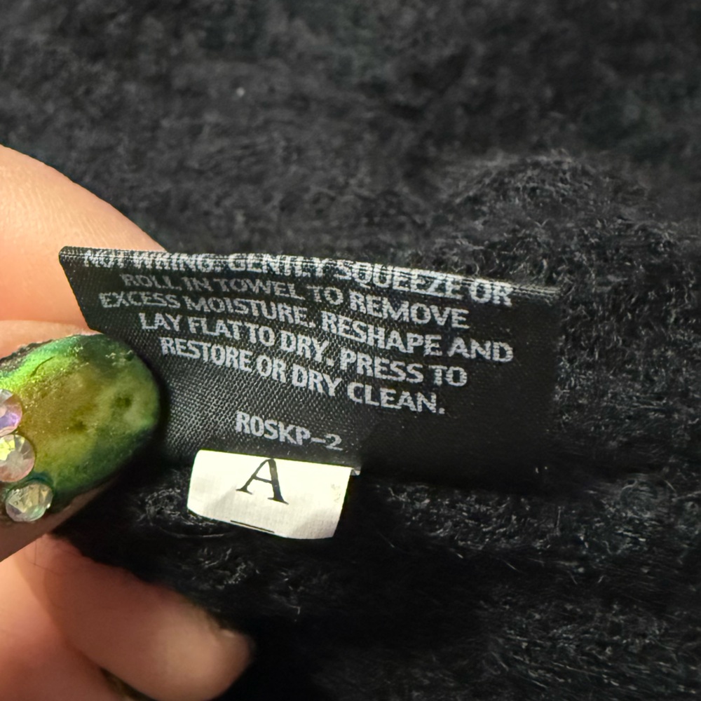 Eileen Fisher Mohair Black Lightweight Open-Front Cardigan Sweater Size Large - Picture 11 of 11